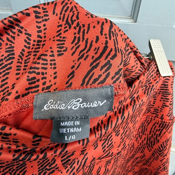 NWT Eddie‎ Bauer Kacey pull on skirt Cinnabar imprint  faux wrap stretchy size L - Picture 5 of 7